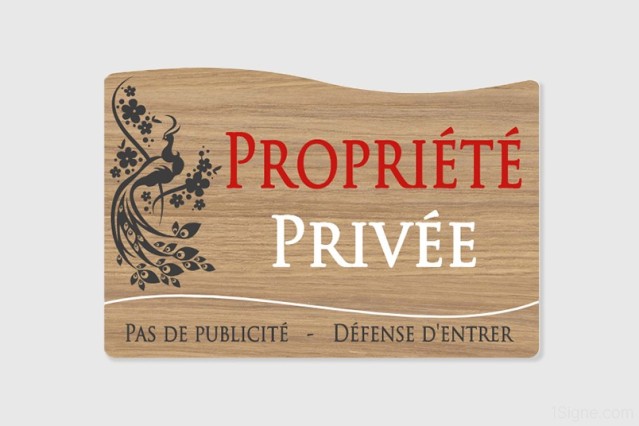 Plaque de maison personnalsiée - propriété privée | 1Signe by Pic Bois