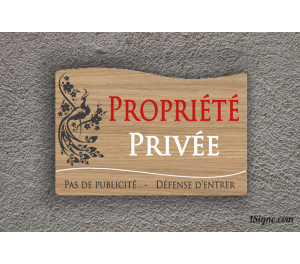 Plaque de maison - propriété privée - 1 Signe