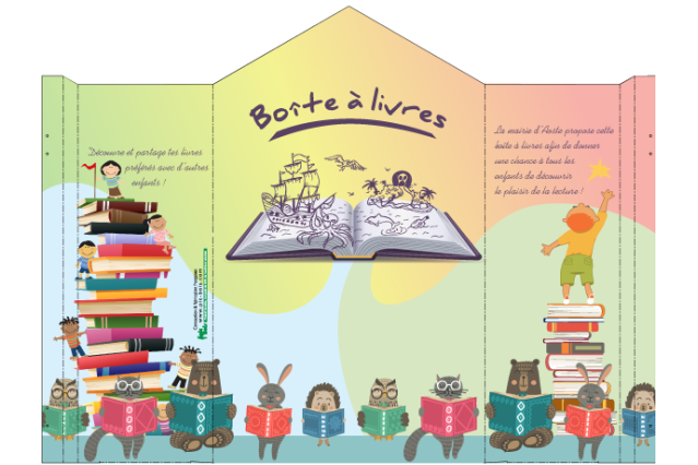 Boîte à livres - version à poser personnalisable | Signe par Pic Bois