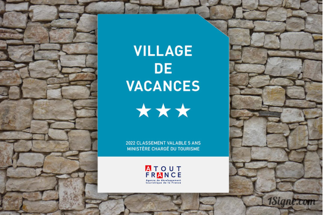 Panonceau de classement Villages de vacances | 1Signe by Pic Bois