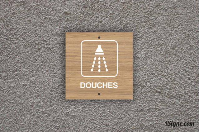 Plaque personnalisée Camping - Sanitaires - Douches | 1Signe by Pic Bois