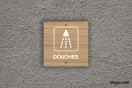 Plaque personnalisée Camping - Sanitaires - Douches | 1Signe by Pic Bois