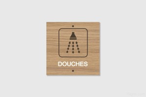 Plaque personnalisée Camping - Sanitaires - Douches | 1Signe by Pic Bois