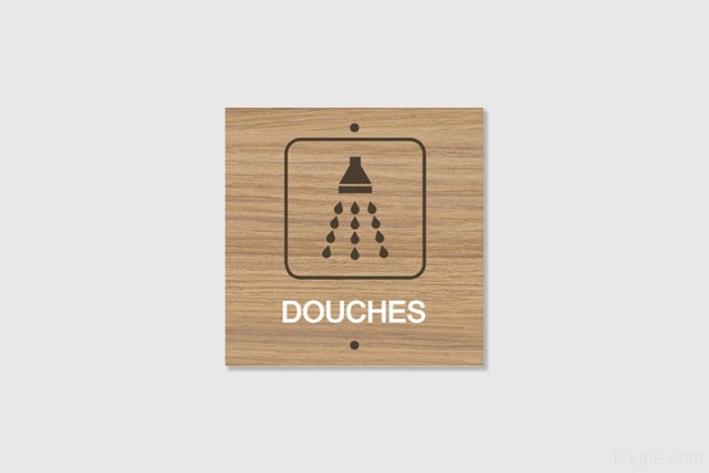 Plaque personnalisée Camping - Sanitaires - Douches | 1Signe by Pic Bois