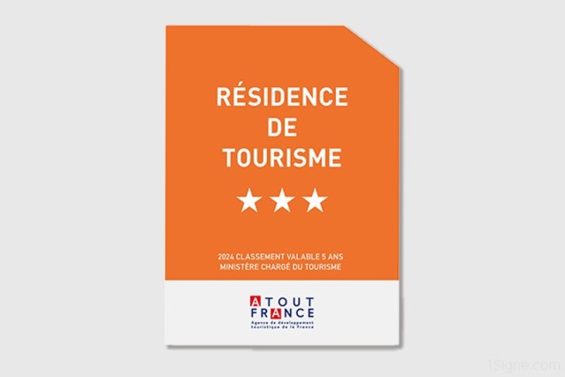 Panonceau de classement Résidences de tourisme | 1Signe by Pic Bois