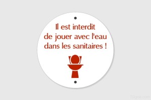 Panneau personnalisé Camping - Sanitaires - Interdiction | 1Signe by Pic Bois