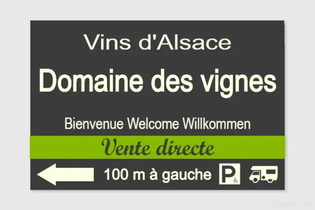 Pré-enseigne personnalisée - Vente directe vins | 1Signe by Pic Bois