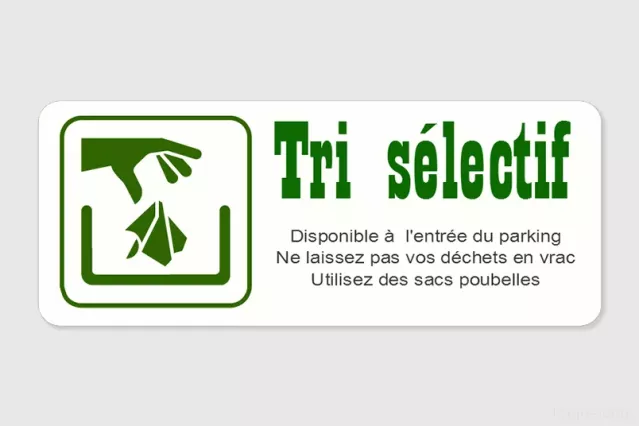 Plaque d'information - Tri sélectif à personnaliser | 1Signe by Pic Bois