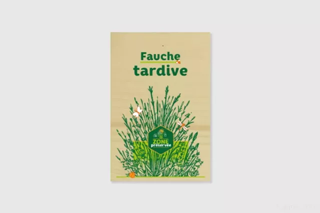 Panneau Espaces verts - Fauche tardive herbe | 1Signe by Pic Bois