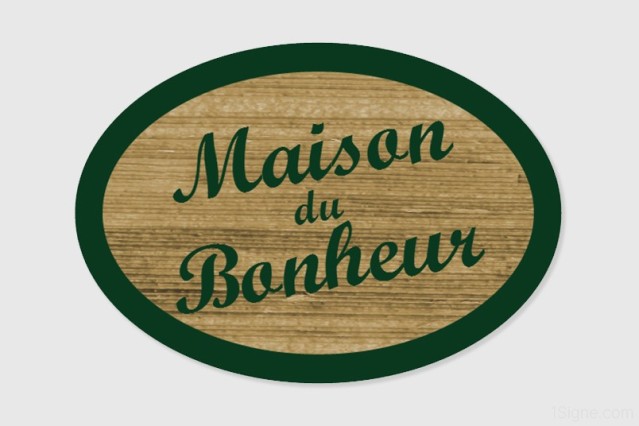 Plaque de maison personnalisée - Bonheur | 1Signe by Pic Bois