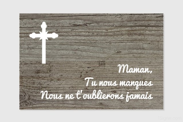 Plaque funéraire personnalisée - Tu nous manques | 1Signe by Pic Bois