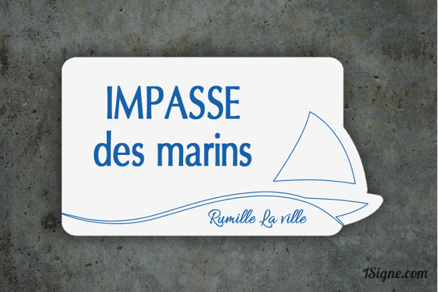 Plaque de rue personnalisée - Marin | 1Signe by Pic Bois