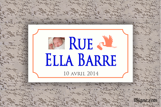 Plaque de rue détournée - Naissance | 1Signe by Pic Bois