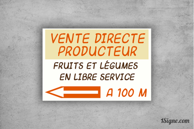 Pré-enseigne - Vente directe fruits personnalisée | 1Signe by Pic Bois