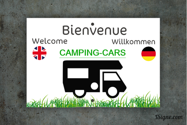 Panneau personnalisé Camping - Bienvenue - Camping-Cars| 1Signe by Pic Bois