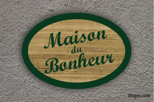 Plaque de maison personnalisée - Bonheur | 1Signe by Pic Bois