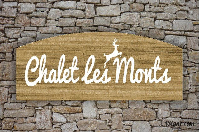 Enseigne - Devanture - Chalet Les Monts personnalisée | 1Signe by Pic Bois