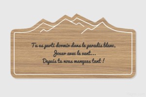 Plaque funéraire à personnaliser - Paradis | 1Signe by Pic Bois